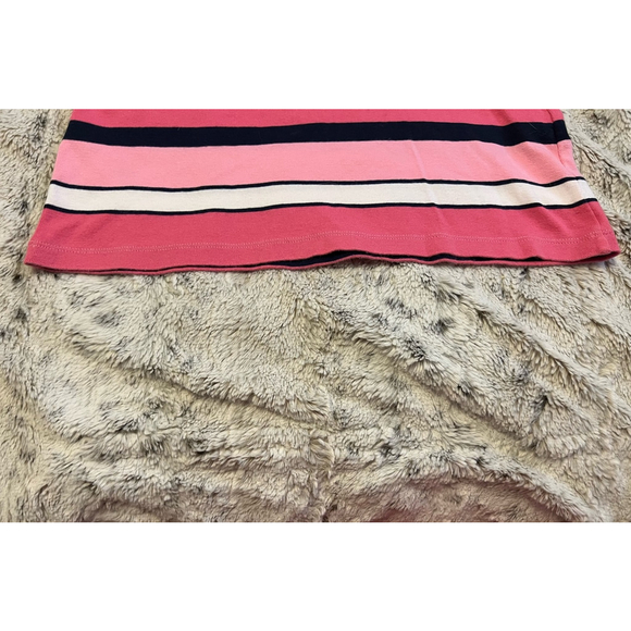 Vintage Tommy Hilfiger Y2K Striped V-Neck T-Shirt Womens Size M Pink Navy EUC - Picture 8 of 14
